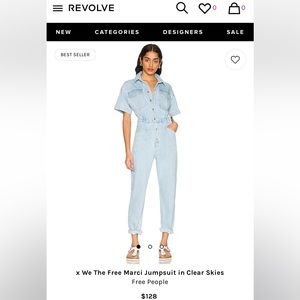 Free people denim jumpsuit
